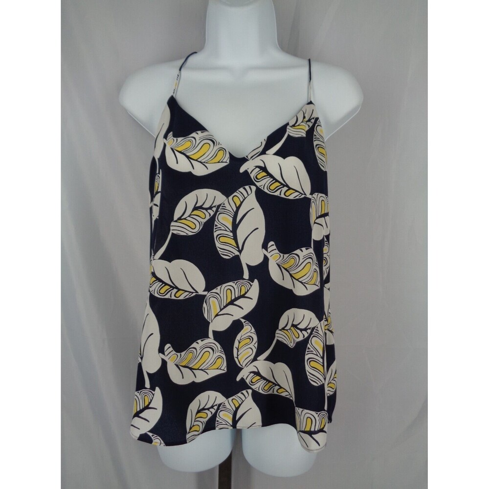 J Crew Silk Carrie Cami Tank Top Size 4 Leaf Print Tropical New